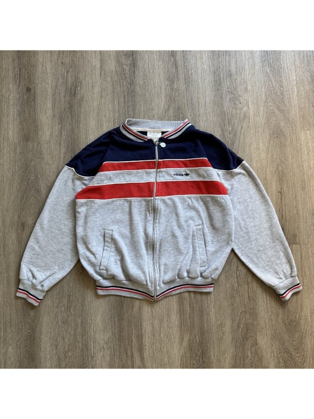 Rare Vintage 80s Adidas Full Zip Track Jacket Sweater Sports Streetwear Trefoil